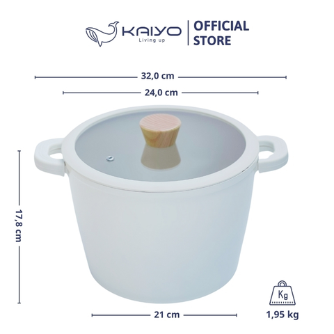 Nồi nhôm đúc thành cao đáy từ nguyên khối Elegant Kaiyo 24cm - Hàng Nhật nội địa