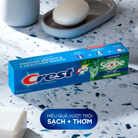 ( Mỹ) Kem Đánh Răng Crest Làm Trắng Răng & Thơm Miệng 153g - Hàng Nhật nội địa