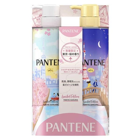 Bộ dầu gội xả Pantene phục hồi hư tổn Pro-V B5 bản giới hạn Tokyo Sakura (400g x 2) - Hàng Nhật nội địa