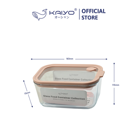 Hộp đựng thực phẩm thuỷ tinh chịu nhiệt borosilicate hình chữ nhật dáng sâu Kaiyo 800ml - Hàng Nhật nội địa
