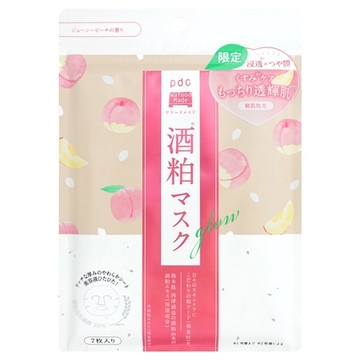 Mặt nạ giấy bã rượu PDC Wafood Made Sakekasu 7 miếng hương đào - Hàng Nhật nội địa