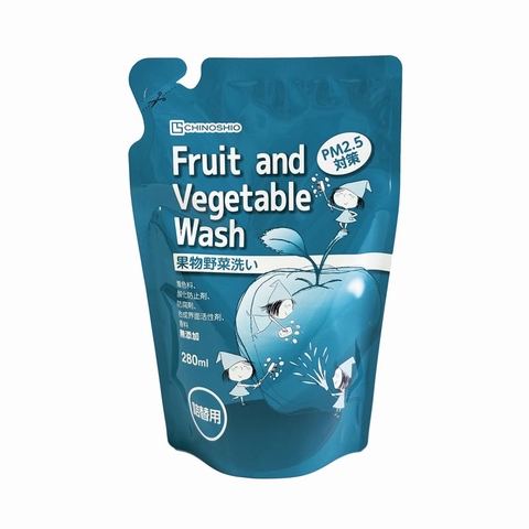 Nước rửa rau củ trái cây Chinoshio Nhật Bản 280ml dạng túi - Hàng Nhật nội địa