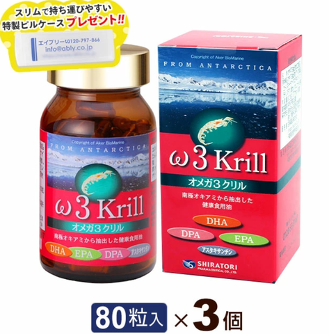 Viên uống bổ sung Omega 3 Krill Shiratori 80 viên (Nội địa) - Hàng Nhật nội địa