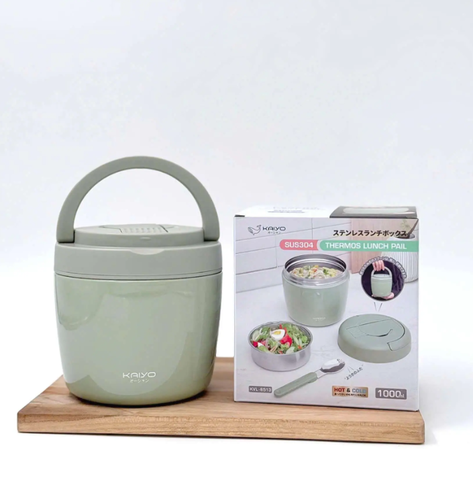 Cặp lồng giữ nhiệt Kaiyo 1000ml, màu xanh mint - Hàng Nhật nội địa