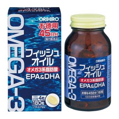 Viên uống dầu cá Omega 3 Orihiro 180 viên - Hàng Nhật chính hãng