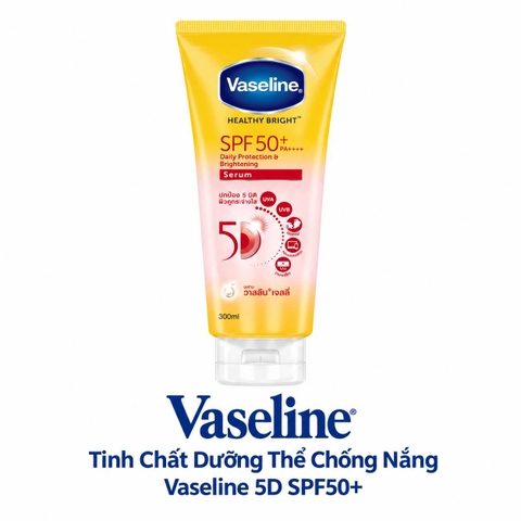( Thái Lan) Tinh Chất Dưỡng Thể Chống Nắng Vaseline 5D SPF50+ Bảo Vệ Da Sáng Khỏe 300ml
