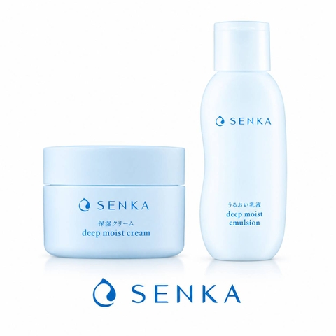 Combo Kem Dưỡng và Nước Dưỡng Senka Cấp Ẩm Chuyên Sâu Deep Moist Cream 50g - Hàng Nhật chính hãng