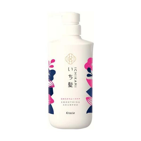 Bộ dầu gội xả Ichikami Kracie Smoothing giảm tóc gãy rụng 480ml x 2 ( đen trắng) - Hàng Nhật nội địa