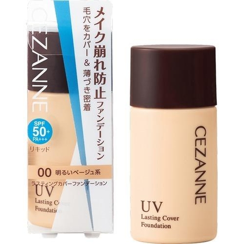 Kem nền trang điểm chống nắng Cezanne Lasting Cover Foundation màu 00 ( sáng tự nhiên) - Hàng Nhật nội địa