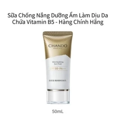 CHANDO- Sữa Chống Nắng Phổ Rộng Dưỡng Ẩm Và Làm Dịu Da Từ Rau Má Himalayan 50ml - Hàng Nhật nội địa