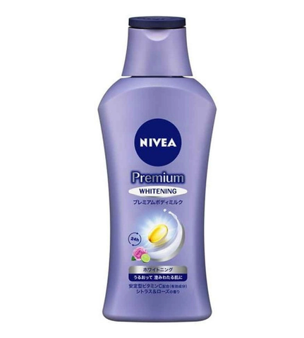 Sữa dưỡng thể cao cấp Nivea Premium dưỡng trắng 190ml - Hương Cam quýt & Hoa hồng - Hàng Nhật nội địa