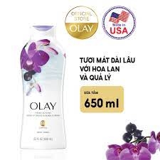 Sữa Tắm Olay Tươi Mát Dài Lâu Với Hoa Lan & Quả Lý 650ml - Hàng Nhật nội địa