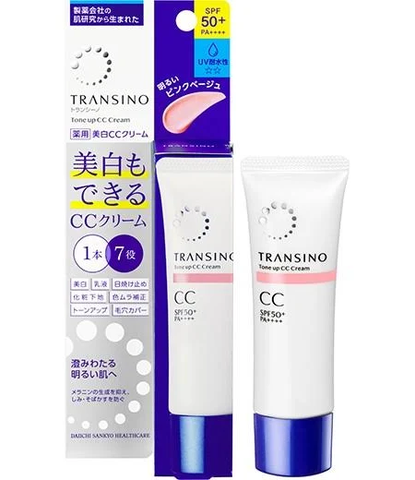 Kem CC cream Transino tone hồng SPF50+  PA+++ tuýp 30g tone sáng hồng - Hàng Nhật nội địa