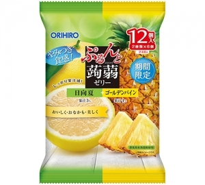 Thạch Orihio vị cam và dứa 240g (12 chiếc) - Hàng Nhật nội địa