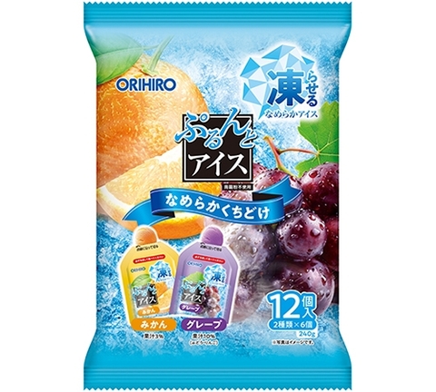 Thạch Orihiro vị quýt và nho túi 12 gói - Hàng Nhật nội địa