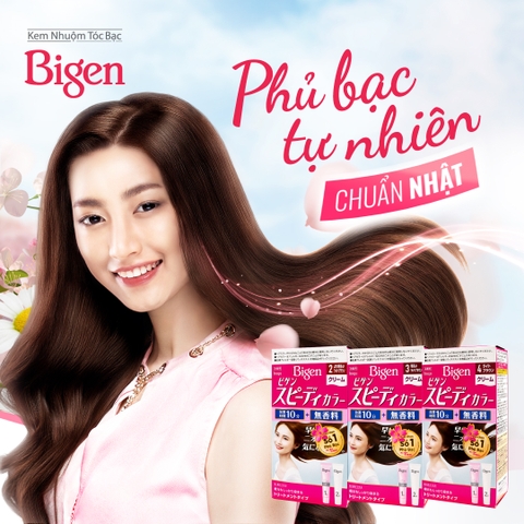 Thuốc nhuộm tóc phủ bạc nhanh 10p Nhật Bản Bigen Speedy Color Cream màu 6 (đen tự nhiên)