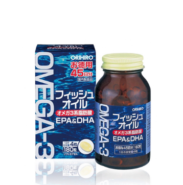 Viên uống dầu cá Omega 3 Orihiro 180 viên - Hàng Nhật nội địa