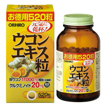 Viên uống tinh bột nghệ mùa thu hỗ trợ chức năng gan, dạ dày Orihiro 520 viên - Hàng Nhật nội địa