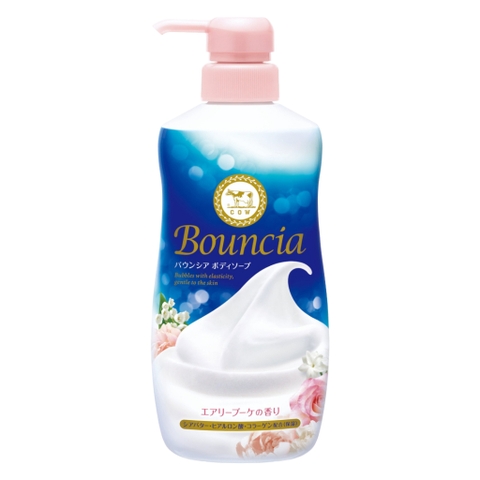 Sữa tắm sữa bò tạo bọt mịn Cow Bouncia Body Soap hương Hoa Hồng 480ml - Hàng Nhật nội địa