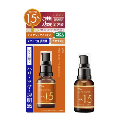 Tinh Chất Niacinamide 15% Giảm Nhăn Chuyên Sâu Meishoku Medi Shot Na15 30ml - Hàng Nhật nội địa