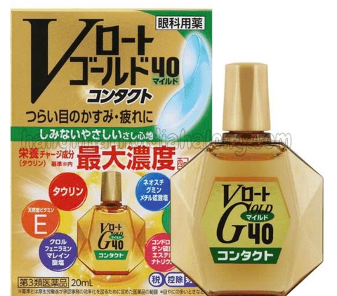Thuốc nhỏ mắt V Rohto Gold giảm mờ mắt và mỏi mắt 20ml ( phù hợp người lớn tuổi) - Hàng Nhật Nội Địa