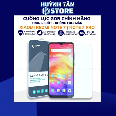 Kính cường lực redmi note 7 trong suốt không full màn chống bám vân tay chính hãng GOR phụ kiện điện thoại huỳnh tân store