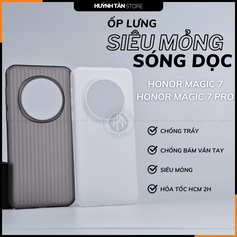 Ốp lưng honor magic 7 pro magic 7 TPU vân SÓNG DỌC siêu mỏng ôm sát thân máy phụ kiện huỳnh tân store