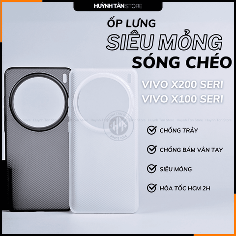 Ốp lưng vivo x200 ultra x200 pro mini x200s x100 ultra x100 pro x100s TPU vân SÓNG CHÉO siêu mỏng ôm sát thân máy phụ kiện huỳnh tân store