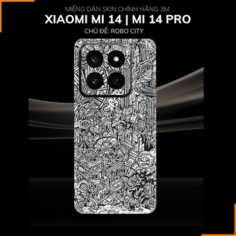 Dán skin điện thoại Xiaomi Mi 14 , Mi 14 Pro full body và camera nhập khẩu chính hãng USA in hình ROBOT CITY - SKD U03 phụ kiện điện thoại huỳnh tân store