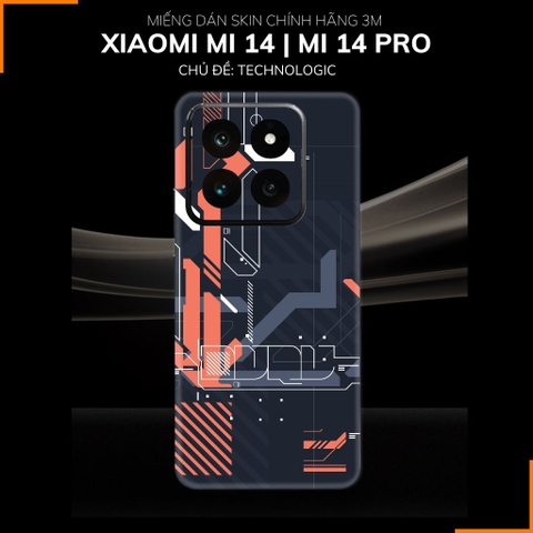 Dán skin điện thoại Xiaomi Mi 14 , Mi 14 Pro full body và camera nhập khẩu chính hãng USA in hình TECHNOLOGIC - SKD T08 phụ kiện điện thoại huỳnh tân store