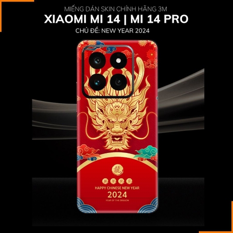 Dán skin điện thoại Xiaomi Mi 14 , Mi 14 Pro full body và camera nhập khẩu chính hãng USA in hình NEW YEAR 2024 - SKD Q34 phụ kiện điện thoại huỳnh tân store