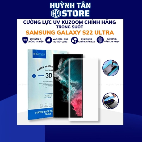 Cường lực samsung s22 ultra uv trong suốt chống vân tay chính hãng kuzoom phụ kiện điện thoại huỳnh tân store
