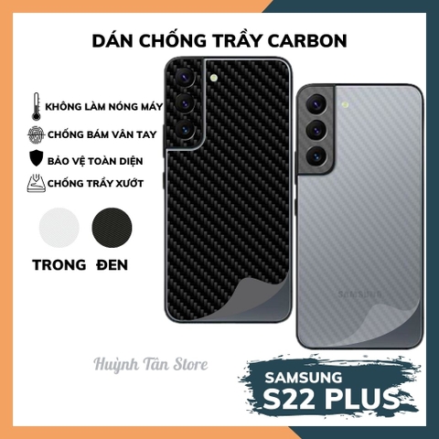 Miếng dán samsung s22 plus carbon trong và đen chống trầy xướt chống bám vân tay phụ kiện huỳnh tân store