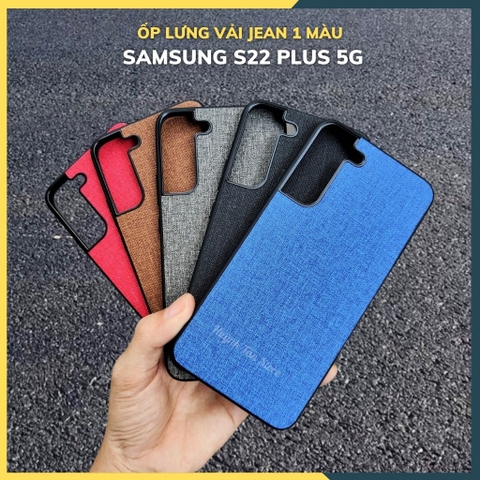 Ốp lưng samsung s22 plus chống vân tay nhựa cứng viền đen vải jean 1 màu phụ kiện điện thoại huỳnh tân store