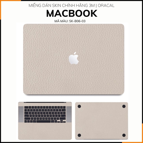 Dán skin macbook pro, macbook air chính hãng 3M nhập khẩu USA - SKIN 3M - MACBOOK - LEATHER WHITE - SK-B06-03 phụ kiện điện thoại huỳnh tân store