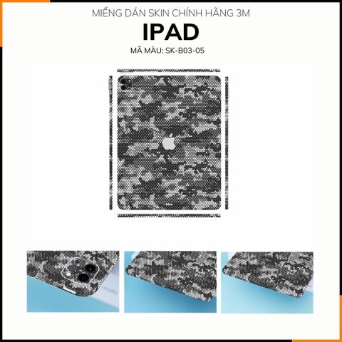 Dán skin ipad , ipad pro, ipad air , ipad mini full body và camera chính hãng 3M - MAMBA WHITE -  SK B03 05 phụ kiện điện thoại huỳnh tân store