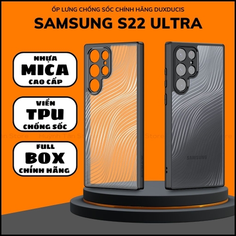 Ốp lưng samsung s22 ultra aimo chính hãng duxducis chống va đập trong suốt không ố vàng huỳnh tân store