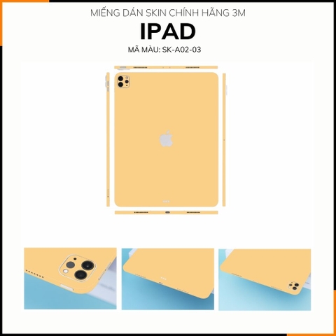 Dán skin ipad , ipad pro, ipad air , ipad mini full body và camera chính hãng 3M - PASTEL YELLOW - SK-A02-03 phụ kiện điện thoại huỳnh tân store