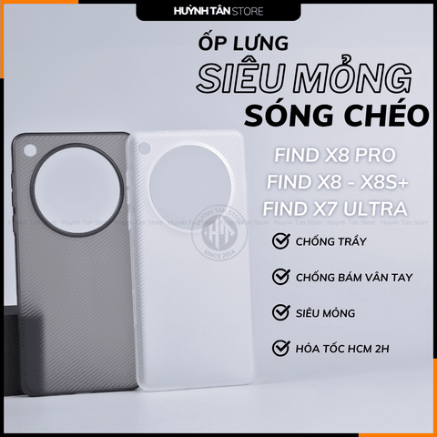 Ốp lưng oppo find x8 pro find x8 find x7 ultra TPU vân SÓNG CHÉO siêu mỏng ôm sát thân máy phụ kiện huỳnh tân store
