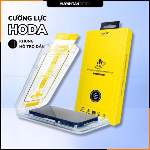 Kính cường lực iphone 16 Pro Max trong suốt full màn kèm khung tự dán chính hãng HODA