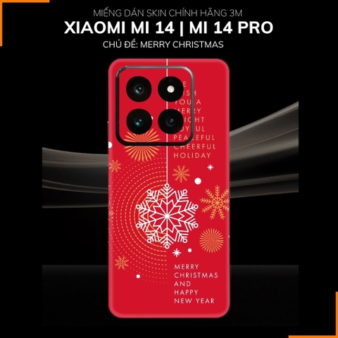Dán skin điện thoại Xiaomi Mi 14 , Mi 14 Pro full body và camera nhập khẩu chính hãng USA in hình MERRY CHRISTMAS - SKD P23 phụ kiện điện thoại huỳnh tân store