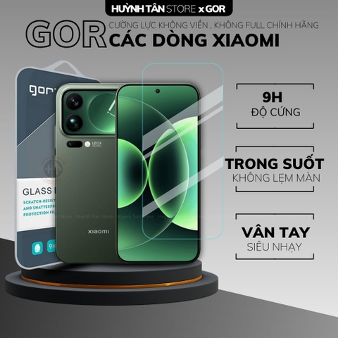 Kính cường lực trong suốt Xiaomi 17 Pro Max , 15T Pro , 14T , 14 , 13 KHÔNG FULL MÀN chống bám vân tay chính hãng GOR