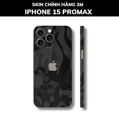 Dán skin điện thoại Iphone 15 Pro, Iphone 15 Pro Max full body và camera nhập khẩu chính hãng USA phụ kiện điện thoại huỳnh tân store - Camo Black - Warp Skin Collection