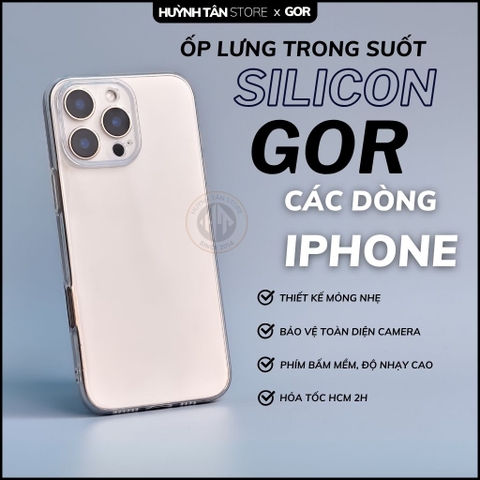 Ốp lưng iphone 17 air 16 pro max 15 promax ip 14 plus 13 12 silicon trong suốt GOR bảo vệ camera phụ kiện huỳnh tân store