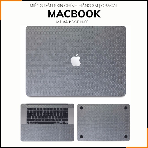 Dán skin macbook pro, macbook air chính hãng 3M nhập khẩu USA - SKIN 3M - MACBOOK - HONEYCOMB WHITE - SK-B11-03 phụ kiện điện thoại huỳnh tân store