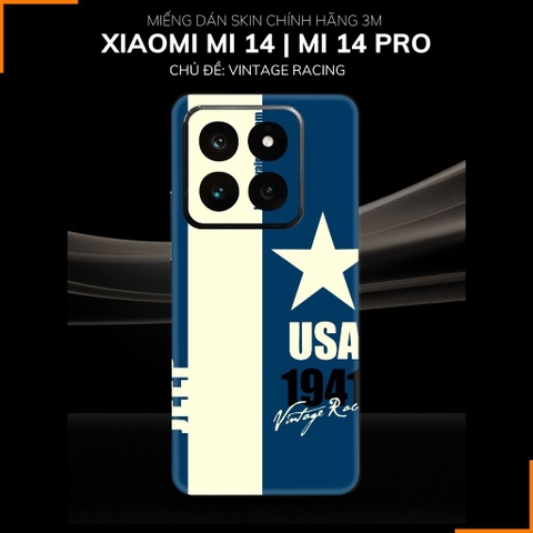 Dán skin điện thoại Xiaomi Mi 14 , Mi 14 Pro full body và camera nhập khẩu chính hãng USA in hình VINTAGE RACING - SKD O07 phụ kiện điện thoại huỳnh tân store