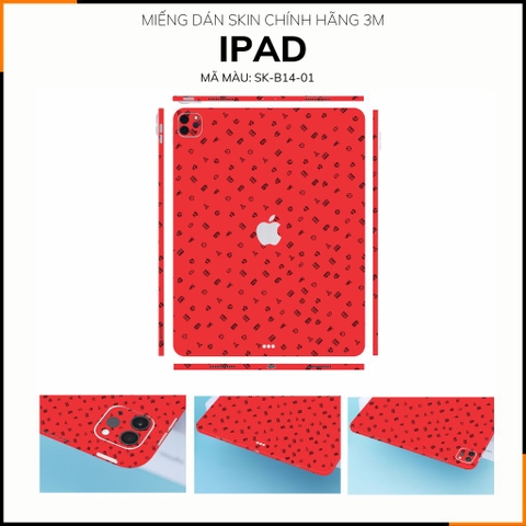 Dán skin ipad , ipad pro, ipad air , ipad mini full body và camera chính hãng 3M - MANY STICKER RED -  SK A14 01 phụ kiện điện thoại huỳnh tân store