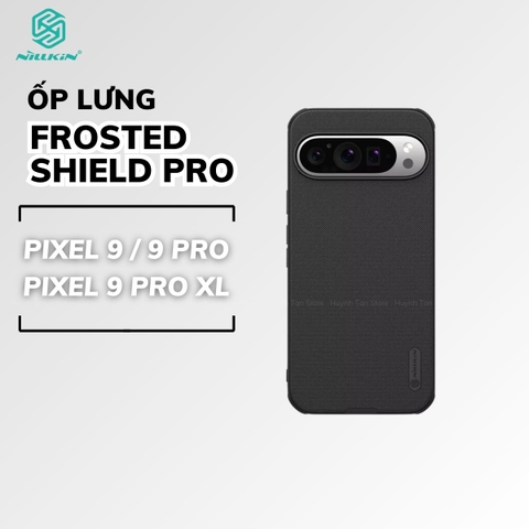 Ốp lưng Google Pixel 9/ Pixel 9 pro/ Pixel 9 pro xl đen viền dẻo lưng sần chống vân tay chống sốc Nillkin Super Frosted