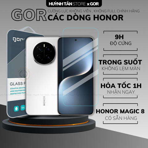 Kính cường lực honor magic 8 7 gt pro 400 trong suốt  KHÔNG FULL MÀN chống bám vân tay chính hãng GOR phụ kiện điện thoại huỳnh tân store