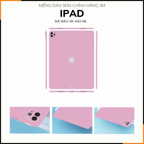 Dán skin ipad , ipad pro, ipad air , ipad mini full body và camera chính hãng 3M - PASTEL PINK -  SK A02 06 phụ kiện điện thoại huỳnh tân store